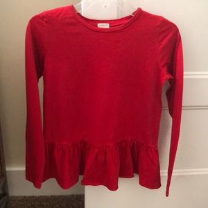 Crewcuts girls red ruffled top